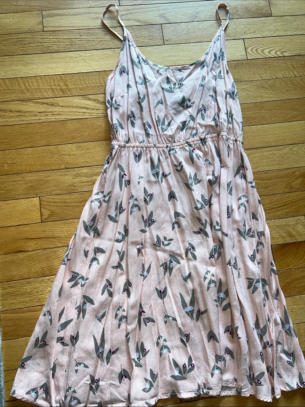 GAP Pink Floral Spaghetti-Strap Mini Dress